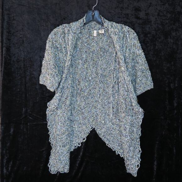 Anthropologie Moth Sweater Cardigan Knit Multicolor Green Yellow Whimsigoth Boho - Picture 1 of 13